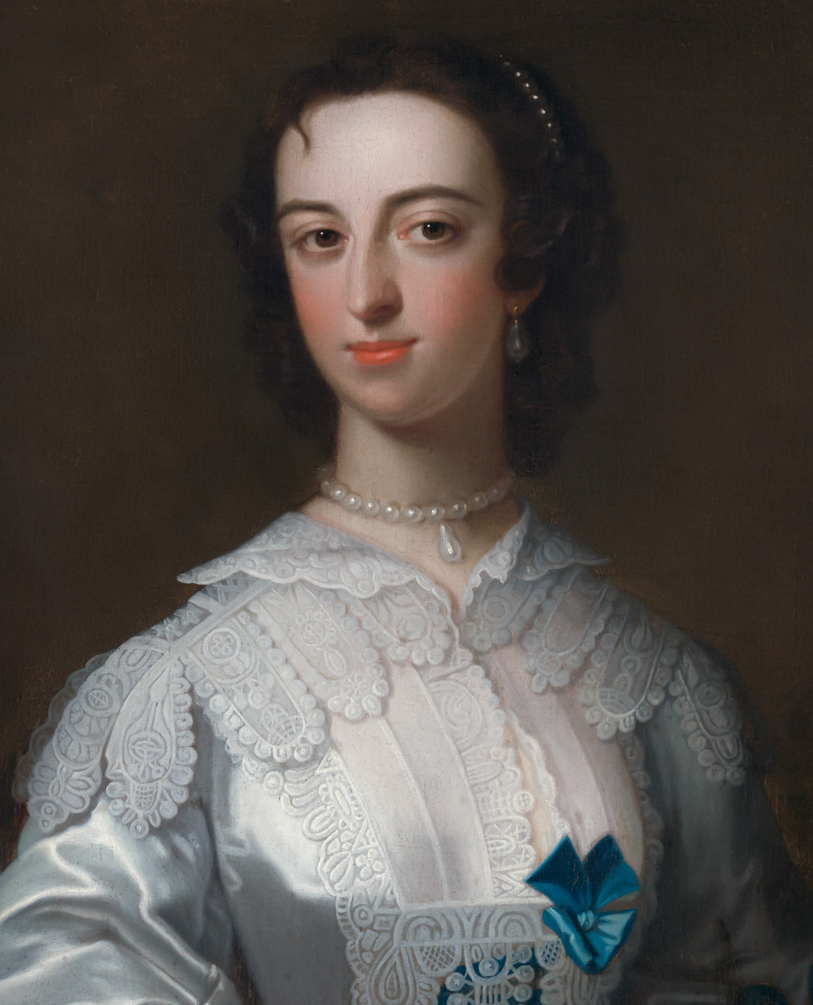 Georgian Portrait of a Lady in White Silk | Attributed to Henry Pickering